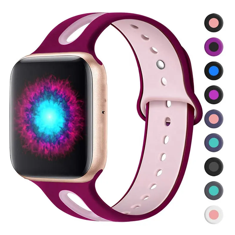 Silicone Bracelet Strap Colorful For IWatch 42mm Soft Silicone Bracelet Bangle Smart Watch Strap 38mm Watch Band