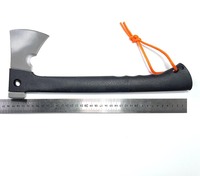 Hache de combat multifonctionnelle à double lame pour le camping, la chasse, la survie, tactique, manche en fibre de verre, 678g, 360mm