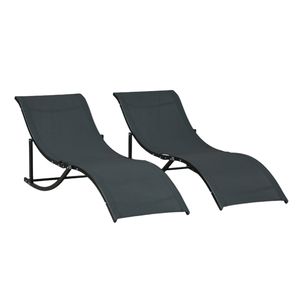 Mueble de exterior moderno, tumbona plegable de aluminio en forma de S, tumbona apilable, tumbona - Product Image 2