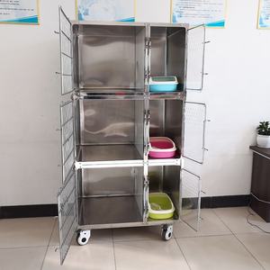 PetFit veteriner için dereceli paslanmaz çelik köpek kafesi hayvan hastane <span class=keywords><strong>Pet</strong></span> yatılı hizmeti katı desen kapalı büyük her mevsim - Product Image 3