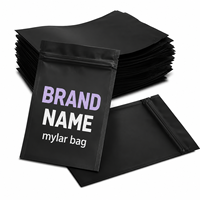 Pochette en aluminium refermable anti-odeur avec logo personnalisé, sacs Mylar 3,5 g, sac plat mat double face thermoscellable