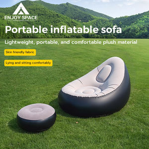 <span class=keywords><strong>Canapé</strong></span>-lit gonflable compact pliable avec repose-pieds, fauteuil gonflable épaissi pour les activités de camping - Product Image 2