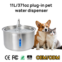 Fontaine à eau intelligente pour animaux de compagnie en acier inoxydable, avec capteur de mouvement, minuterie, rappel, distributeur d'eau automatique silencieux pour chats et chiens, bols et mangeoires pour animaux