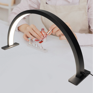 Lámpara de Mesa Portátil LED de <span class=keywords><strong>Media</strong></span> <span class=keywords><strong>Luna</strong></span> Charmshine HQ-80X de 80 cm y 32 Pulgadas, Ajustable, de Aleación de Aluminio, para Uñas Profesionales - Product Image 1