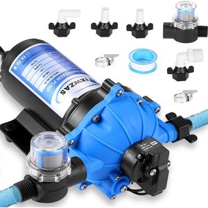 Bomba de agua eléctrica YIXWZAS de 7 GPM y 70 PSI, 110 V CA, autocebante, de diafragma, con interruptor de presión para caravanas - Product Image 1