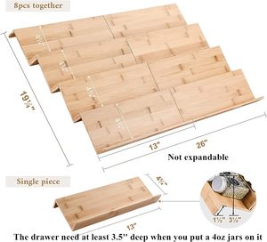 Adjustable Expandable Kitchen Glass <strong>Spice</strong> Jar Rack <strong>Drawer</strong> <strong>Organizer</strong> Organiser Bamboo <strong>Spice</strong> Rack Tray <strong>Organizer</strong> for Countertop - Product Image 2