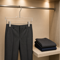 Cintres à pantalons en acrylique transparent de qualité supérieure, clips métalliques réglables, écologiques, gain de place pour les magasins de détail et la maison