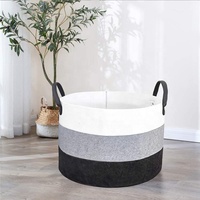 Grand panier de rangement en feutre rectangulaire pliable Poubelle de pépinière en tissu durable pour vêtements et aliments pour la lessive et le stockage