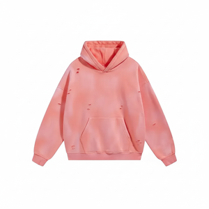 เสื้อมีฮู้ดสำหรับผู้ชายผ้าฟลีซแอซิดผ้าฝ้าย100% ลายปักโลโก้ใส่สบายใส่ในฤดูหนาวย้อมเรียบ - Product Image 1