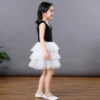 Enfants Fille Couches Robes Enfants Fille Robe D'été Enfants Robe Sans Manches Noir Blanc Cupcake Robe Princesse Tutu Robe Moelleuse