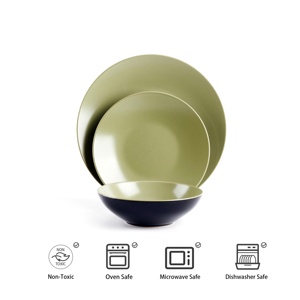 โปรโมชั่นเดือนกันยายน ชุดจานเซรามิกคุณภาพสูง จานเซรามิกรูปทรงกลม ชุดอาหารค่ำเซรามิกราคาประหยัดสำหรับใช้ในบ้าน - Product Image 3