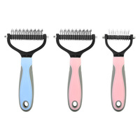 Peigne démêlant double face en acier inoxydable ABS+TPR pour animaux de compagnie (chats et chiens) – Taille S/L – Vente flash