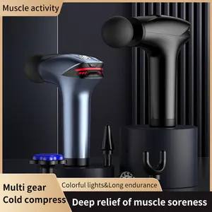 HB-001 Handheld Deep Tissue Fascial Massage Gun With Color Touch Screen Cold Compress Head Hot Selling Products
