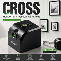 Niveau laser portable ZhonNa Green Light, calibrateur de ligne croisée, rechargeable par USB, outil de mesure magnétique, kit de pièces d'équipement laser