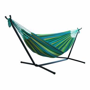 <span class=keywords><strong>Hamac</strong></span> double en coton <span class=keywords><strong>avec</strong></span> <span class=keywords><strong>support</strong></span> pliable en acier et sac de transport - Product Image 4