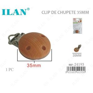 Clip para Chupón Ilan de 35 mm, Accesorio de Madera para Bebé - Product Image 1