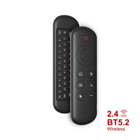 Harga Pabrik Black air Mouse M5 BT 5.2&2.4G Dual Mode Wireless air Mouse Remote Control dengan Mini Keyboard Backlight Remote