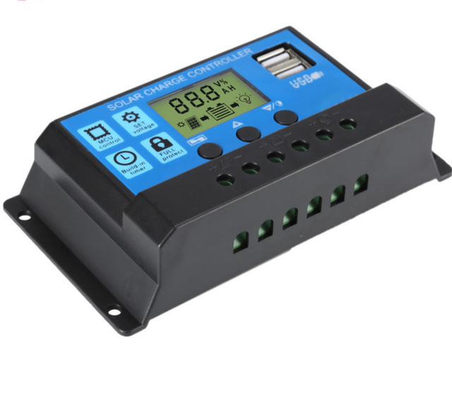 Intelligent Solar Panel Battery Regulator PWM Charge Controller 10A 20A 30A 60A 5V 2A USB Output for Home Solar Power System