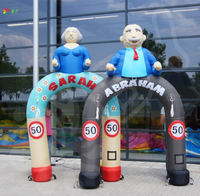 Personnages de dessins animés gonflables des Pays-Bas. Abraham et Sarah gonflables, le grand-père et grand-mère gonflables mignons