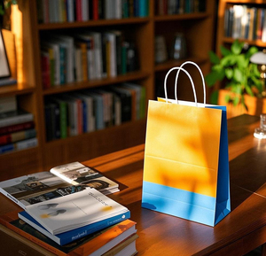 Bolsas de Papel Reciclable de Alta Resistencia con Logotipo Personalizado, Asas de Cinta, para Librerías y Bibliotecas - Product Image 5