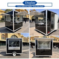 Chariot alimentaire fermé personnalisable avec double fenêtre de service pour la vente de café, de collations et de boissons