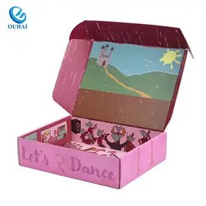 Индивидуальный размер логотипа Экологичная картонная почтовая коробка детская упаковочная коробка может использоваться много раз в коробке для покупок