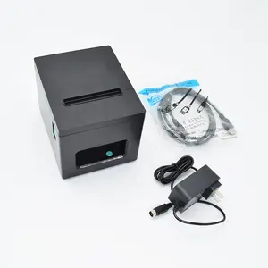 Impresora térmica de recibos de escritorio de alta velocidad de 3 pulgadas USB o USB + LAN Pos 80mm POS impresora térmica para cocina al por menor