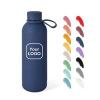 Bouteille d'eau de sport à double paroi isolée sous vide avec logo personnalisé 350 ml 500 ml 750 ml 1000 ml Peinture en caoutchouc Tumblers pour cadeau promotionnel
