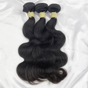 Cheveux humains vierges malaisiens 100% naturels, qualité 10A Remy, double trame machine, ondulation soyeuse, noir naturel, 10-30 pouces, avec closure - Product Image 1