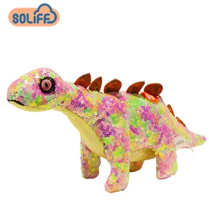 Baby Plüsch Stoff Spielzeug Puppen Mädchen Geschenke Raum X Pailletten Farbwechsel Dinosaurier