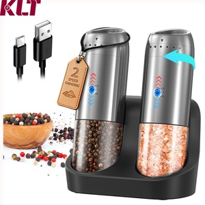 352ML Portable Automatic Electric Salt and <b>Pepper</b> Charging Base <b>Grinder</b> Set Sea Salt <b>Grinder</b> Electronic Salt and <b>Pepper</b> <b>Grinder</b> - Product Image 1