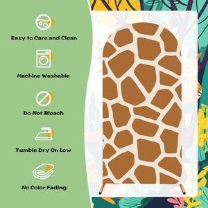 Lot de 3 toiles de fond arquées à motifs d'animaux girafes, <span class=keywords><strong>jungle</strong></span> sauvage, forêt, extensibles, pour photographie, fond mural pour arche de mariage - Product Image 4
