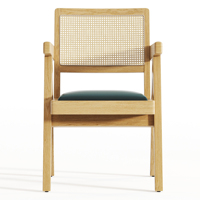 Chaise de salle à manger en bois Enzo, design minimaliste nordique, construction durable, revêtement en lin, pieds en hêtre massif, mobilier confortable pour la maison