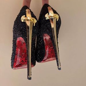 Sandales de mariage en cuir véritable de luxe avec cristaux, nouvelle collection, avec étiquettes, <span class=keywords><strong>talon</strong></span> aiguille de 12 cm, <span class=keywords><strong>talon</strong></span> épée, strass, escarpins épée - Product Image 3