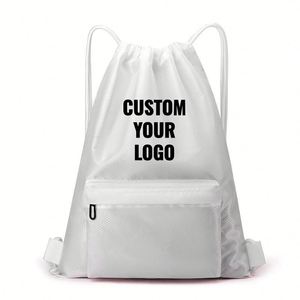Sac de sport unisexe imperméable avec cordon de serrage, logo et image personnalisés, motif élégant en polyester avec poignée souple et ceinture confortable - Product Image 3