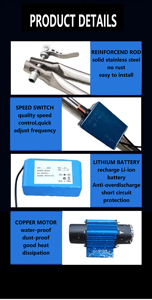 Bê tông screed công cụ nhỏ điện rung động mạnh mẽ cạo quy tắc xi măng tầng leveler để bán - Product Image 2