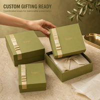 Boîte cadeau en papier avec logo personnalisé en relief, couvercle et base, avec ruban, emballage de bijoux multi-tailles pour boucles d'oreilles et colliers