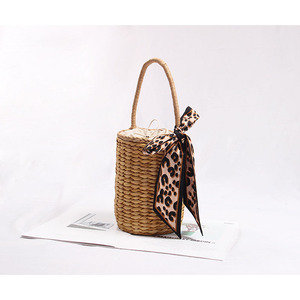 elegante paja <span class=keywords><strong>Shopper</strong></span> Tote bolsa con forro de poliéster para rato viaje de compras de comestibles diario playa Mujer chica - Product Image 5