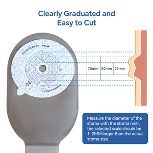 Zodelo özelleştirilmiş ucuz fiyatlar tek parça 25-70mm tek kullanımlık Ostomy kılıfı <span class=keywords><strong>Colostomy</strong></span> Ostomy çanta Ileostomy için - Product Image 3