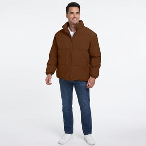 Custom Logo Outdoor Lightweight Warm Duck Feather Men Nylon Hooded Winter <b>Bubble</b> Puff <b>Coat</b> Puffer Jackets - Product Image 1