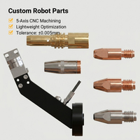 Piezas de robot industrial de mecanizado CNC de 5 ejes personalizadas, boquilla de acero inoxidable/latón de alta precisión, punta de antorcha de soldadura, brochado