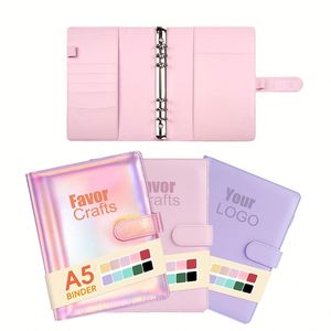 Libreta Personalizada con Logotipo, Tapa Dura de PU A5, Anillas, 100 Sobres para el Reto de Ahorro de Dinero, Cierre de Broche de Cuero - Product Image 2