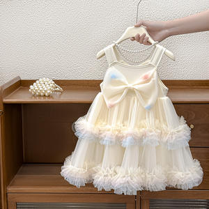 2025 Summer New Girls' Strap <strong>Dress</strong> Stylish Princess Tutu <strong>Fairy</strong> Puffy <strong>Dress</strong> Lace Decoration O-Neck Sweet for 8-Year-Old Children - Product Image 3