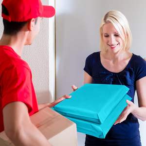 Huamaohengchun 10x13 Inch 100 Pcs Blue Poly <b>Bubble</b> Mailing Envelopes 2.4mil Thickness Waterproof Tear-resistant Biodegradable - Product Image 4