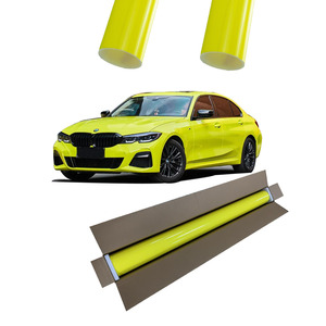 Vinilo para Envolver Autos PET Amarillo Limón Cristalino de 7.5 Mil, Vinilo Brillante para Carrocería, Antiarañazos, PPF, Vinilo que Cambia de Color - Product Image 1