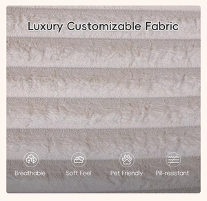Sofá Nuvem em Corduroy em Forma de L - Sofá Seccional Fluffy Comprimido a Vácuo para Móveis de Sala de Estar - Product Image 3