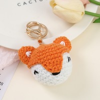 Gantungan Kunci Liontin Hewan Rajutan Wol, Rajutan Tangan, Desain Kartun Kreatif Lucu, Pola Babi, Aksesori Gantungan Kunci