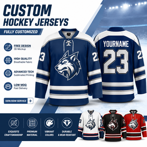 Maillot de hockey sur glace personnalisé entièrement sublimé, rayé bleu sarcelle, col lacé, uniforme d'entraînement de hockey sur glace avec impression du logo de l'équipe - Product Image 1