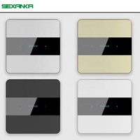 Système d'automatisation de la maison intelligente SEXANKA KNX EIB, interrupteurs muraux tactiles en aluminium arrondis pour le contrôle de la température, modèle ZF-TK-04GT-1
