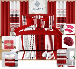 Colección LILIANNA al por Mayor: Juego de Sábanas con Edredón, Colcha y Cortinas a Juego para Baño, Tamaño King - Product Image 1